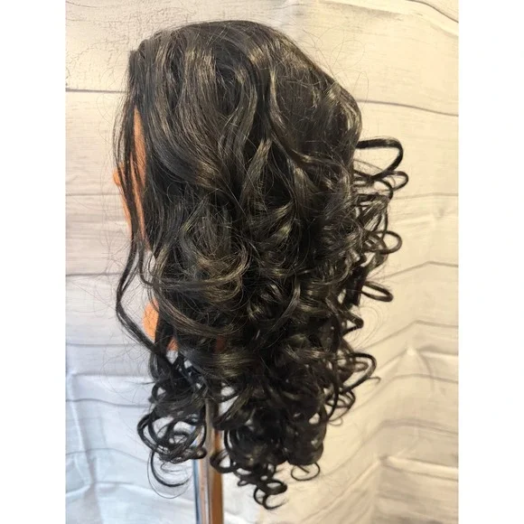 Color 1B curl lace front wig - Picture 2 of 5